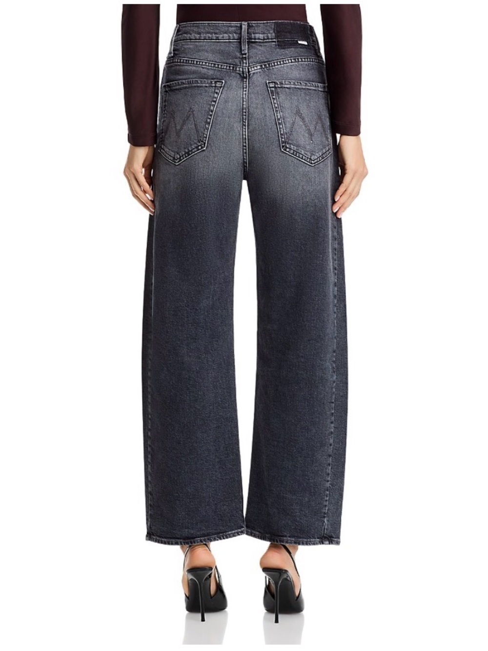 MOTHER Denim Half Pipe Flood Black Jeans - Size 27 - Picture 2 of 7